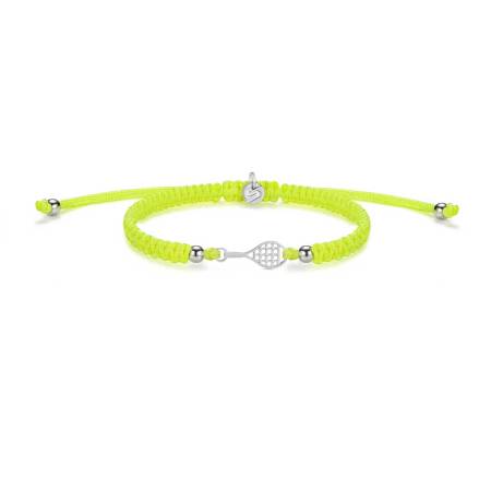 SAILBRACE Armband SILVER TENNIS NEON YELLOW BRAIDED