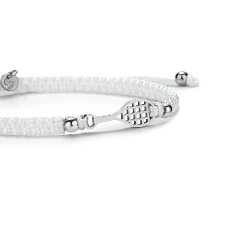 SAILBRACE Armband SILVER TENNIS WHITE BRAIDED