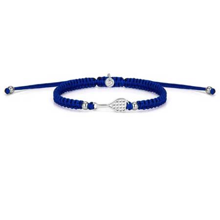 SAILBRACE Armband SILVER TENNIS COURT BLUE BRAIDED