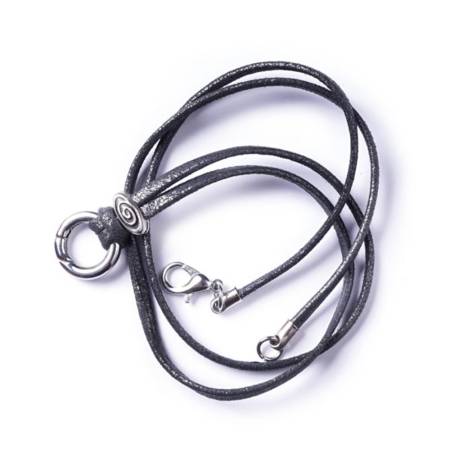 SchauTime LEDERKETTE Formentera Black Sterling 60 cm