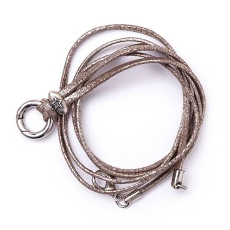 SchauTime LEDERKETTE Formentera Cappuccino Sterling 88 cm