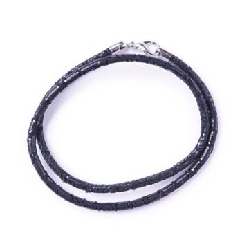 SchauTime LEDERKETTE Ibiza Black 44 cm