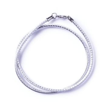 SchauTime LEDERKETTE Ibiza Platinum 44 cm