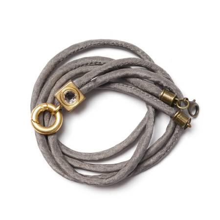 SchauTime SEIDENKETTE Grey GoldShiny 88 cm