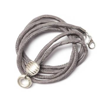 SchauTime SEIDENKETTE Grey SilverShiny 88 cm