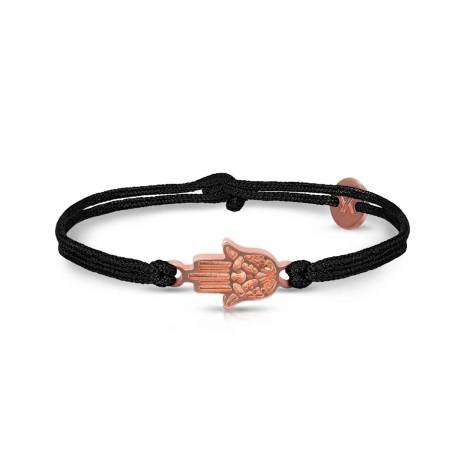 UKIYYO Armband schwarz HAMSA roségold