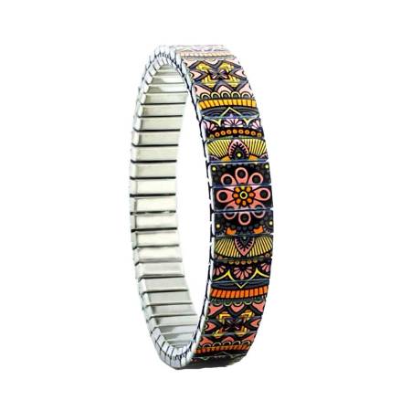 urband LONDON Edelstahlzugarmband CARNIVAL Orange Braun - 10 mm