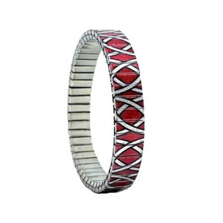 urband LONDON Edelstahlzugarmband CELTIC Rot Silber Metallic - 10 mm