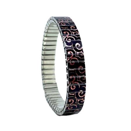 urband LONDON Edelstahlzugarmband CIRCLES INTERWIND Schwarz Kupfer Metallic - 10 mm