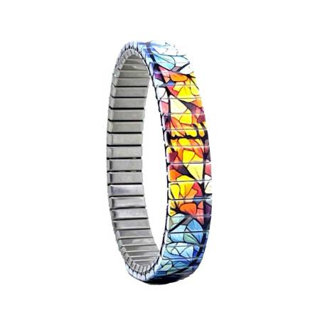 urband LONDON Edelstahlzugarmband COOL BLOSSOM Blau Braun - 10 mm