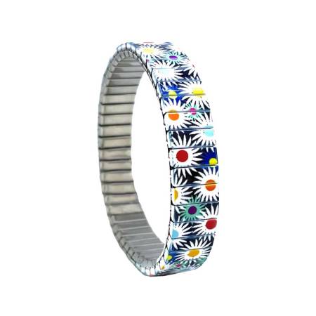 urband LONDON Edelstahlzugarmband FLOWERS GARDEN Bunte Blumen - 10 mm