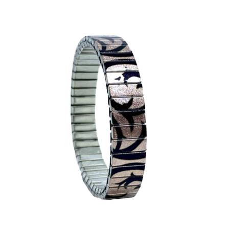 urband LONDON Edelstahlzugarmband HIPPIE Rosé Schwarz Metallic - 10 mm