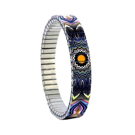 urband LONDON Edelstahlzugarmband MANDALA IRISH Schwarz Bunt - 10 mm