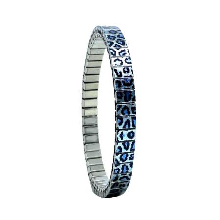 urband LONDON Edelstahlzugarmband SPOTS Blau Metallic - 6 mm