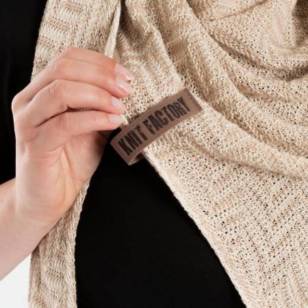 KNIT FACTORY Dreiecksschal VERA ecru sage green