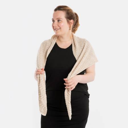 KNIT FACTORY Dreiecksschal VERA ecru sage green