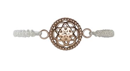 TRAUMFÄNGER Stoffarmband weiss mit BLUME rosé