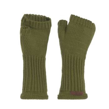 KNIT FACTORY Handstulpen CLEO moosgrün