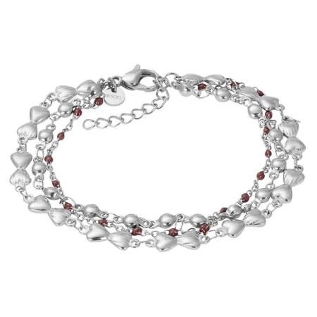 iXXXi Armband BOTSWANA brown Beads silber