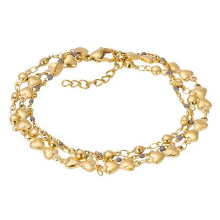 iXXXi Armband BOTSWANA grey Beads gold