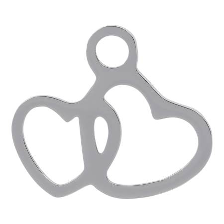 iXXXi Anhänger CHARM 2 HERZEN silber