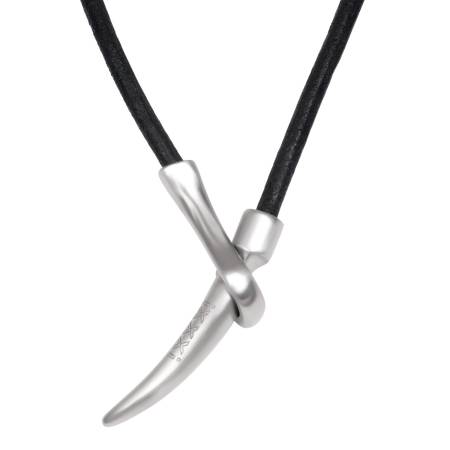 iXXXi LEDERKETTE TOOTH - silber matt 55 cm