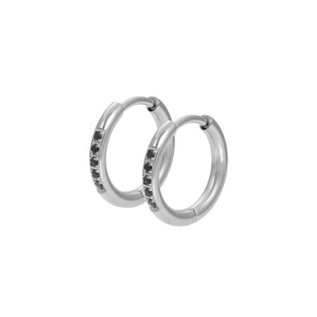 iXXXi Ohrstecker CREOLE BLACK silber