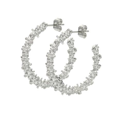 iXXXi Ohrstecker Creolen CRUMBLE silber