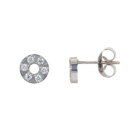 iXXXi Ohrstecker CIRCLE STONE klein silber - 6 mm