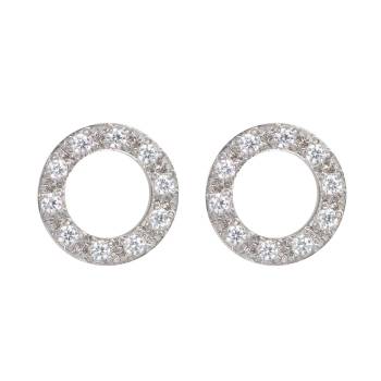 iXXXi Ohrstecker CIRCLE STONE silber - 10 mm