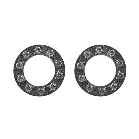 iXXXi Ohrstecker CIRCLE STONE schwarz - 10 mm