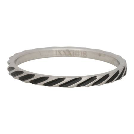 iXXXi Füllring SLANTING STRIPES silber / schwarz - 2 mm