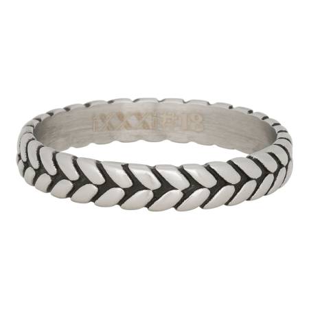 iXXXi Füllring LEAF KNOT silber / schwarz - 4 mm