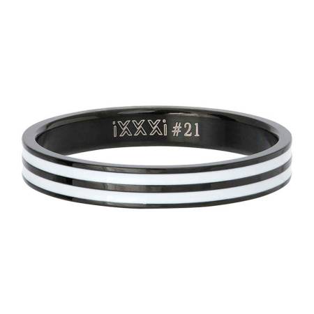 iXXXi Füllring DOUBLE LINE WHITE schwarz - 4 mm