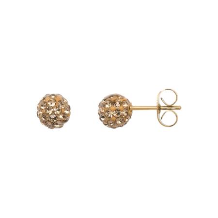 iXXXi Ohrstecker KRISTALLBALL COLORADO TOPAZ gold Ø 4 mm