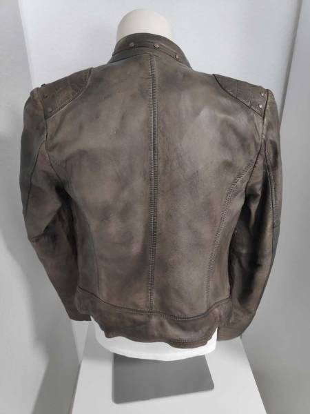 BLUE MONKEY Lederjacke taupe braun Größe S