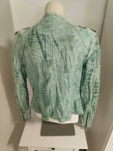 BLUE MONKEY Lederjacke türkisgrün Größe XL