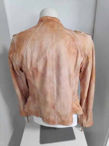 BLUE MONKEY Lederjacke apricot Größe L