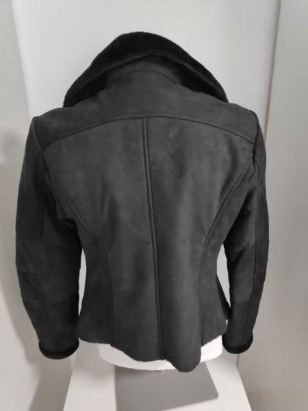 BLUE MONKEY Wildlederjacke mit Teddyfell schwarz Größe L