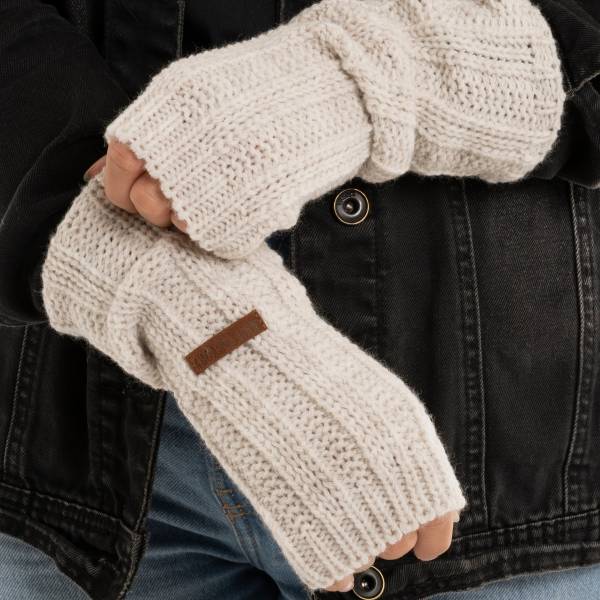 KNIT FACTORY Handstulpen NICA beige