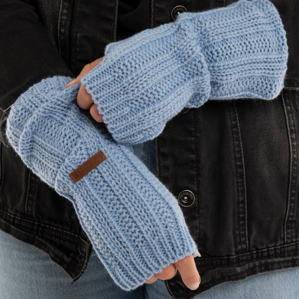 KNIT FACTORY Handstulpen NICA crystal blue