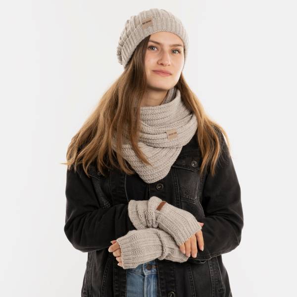 KNIT FACTORY Handstulpen NICA iced clay