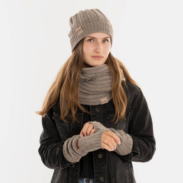 KNIT FACTORY Handstulpen NICA marron