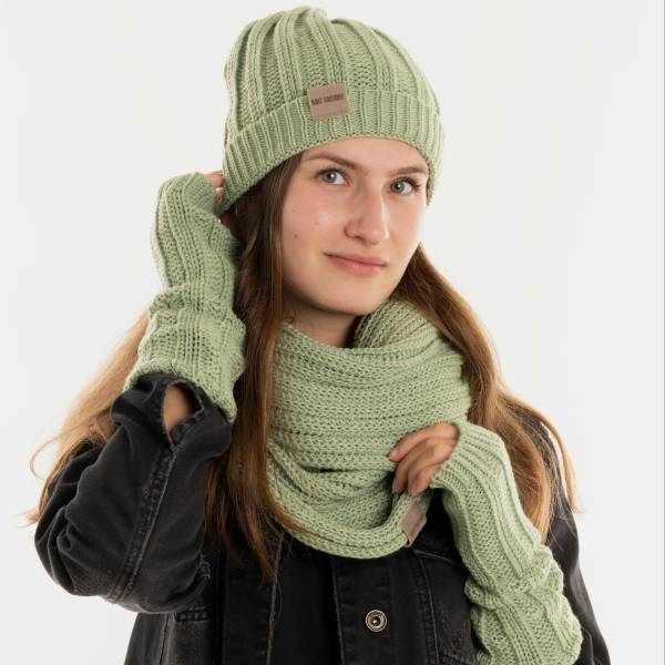 KNIT FACTORY Handstulpen NICA sage green