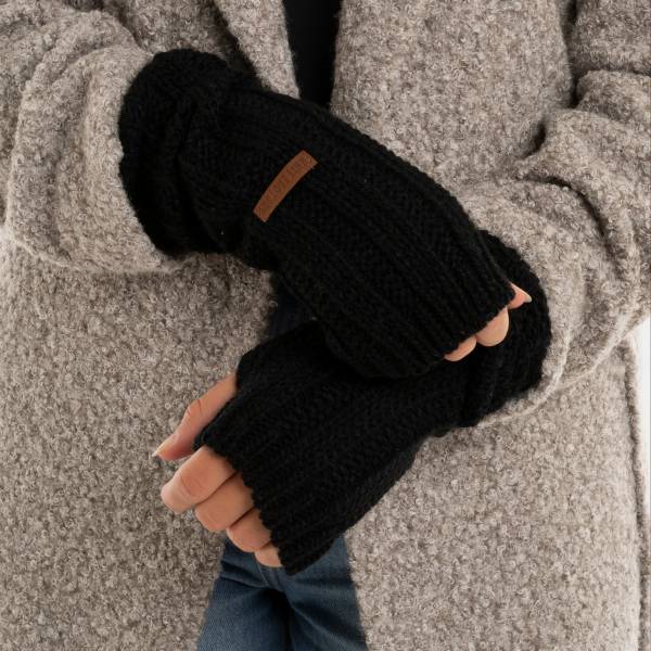 KNIT FACTORY Handstulpen NICA schwarz