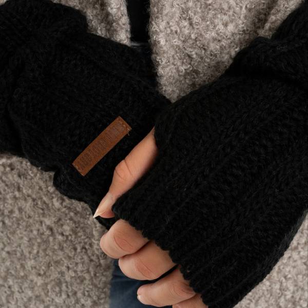 KNIT FACTORY Handstulpen NICA schwarz