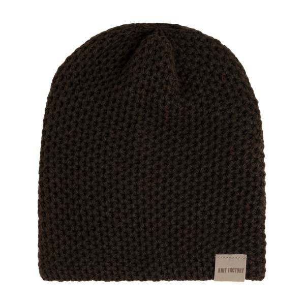 KNIT FACTORY Beanie ENYA dunkelbraun