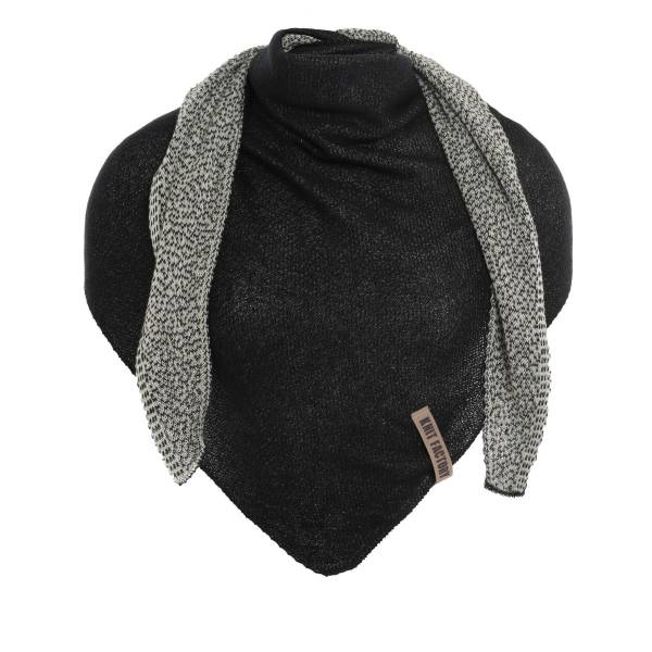 KNIT FACTORY Dreieckschal ELLA Ecru Schwarz
