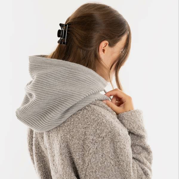 KNIT FACTORY Kapuzenschal EVY grau