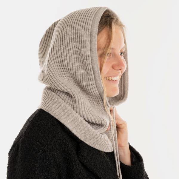 KNIT FACTORY Kapuzenschal EVY iced clay